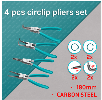 4-dijelni set šiljastih produženih kliješta 180mm (THT114041)